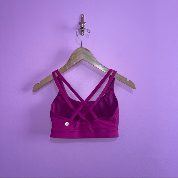 Lululemon Energy Bra Women's Size 4 US Dark Pink Sports Bra Medium Support - Picture 6 of 8